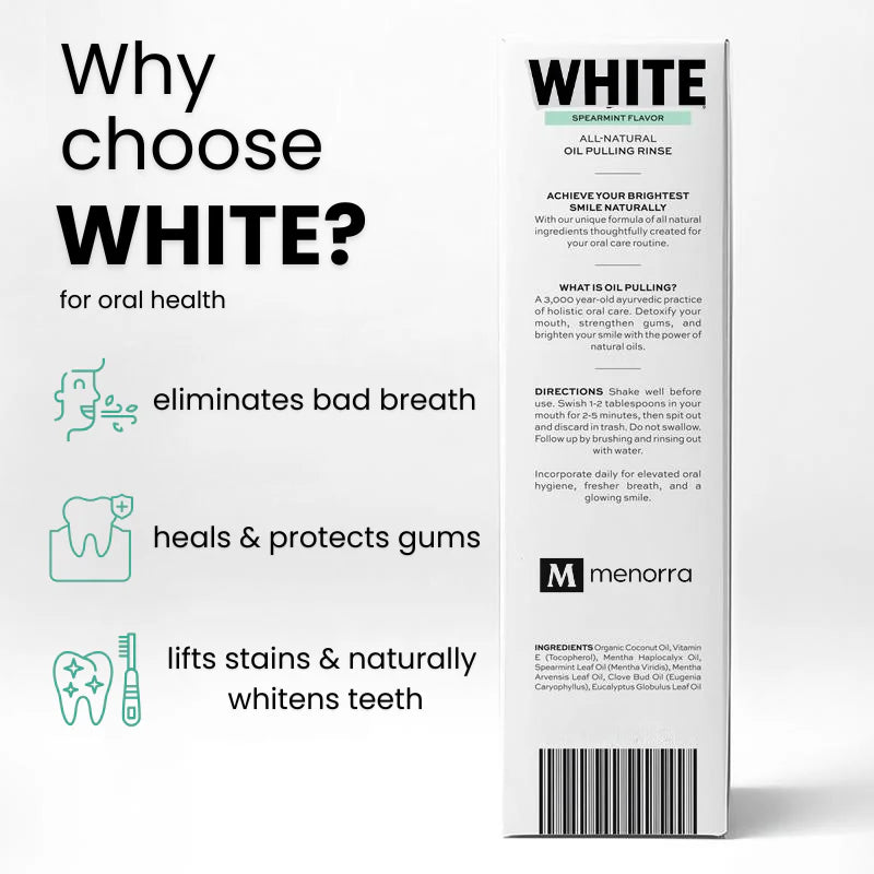 White™ - 100% Organic Spearmint Oil Pulling