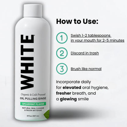 White™ - 100% Organic Spearmint Oil Pulling